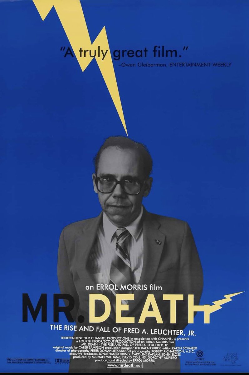 We are recording episode 67 of <a href="/downonthedocs/">Down on the Docs 🎙️</a> Part 1 of “Mr Death: The rise and fall of Fred A Leuchter” tonight. It’s on Amazon Prime if you’re so inclined to follow along. It’s Directed by the great Errol Morris. It’s an amazing documentary. Early release tonight at midnight!