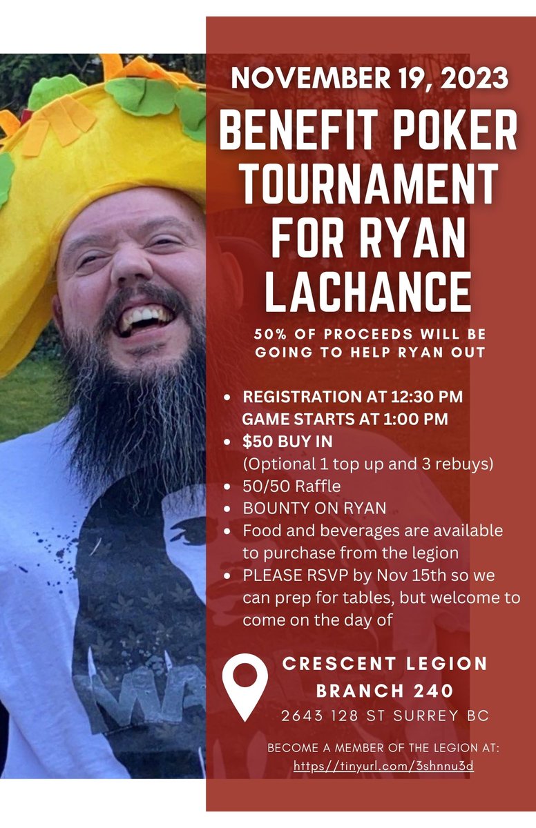 Do you like poker? Do you like poker for a good cause? Looking for something to do grey cup Sunday? If you answered yes to all these questions click attending .  I will see you on Sunday!