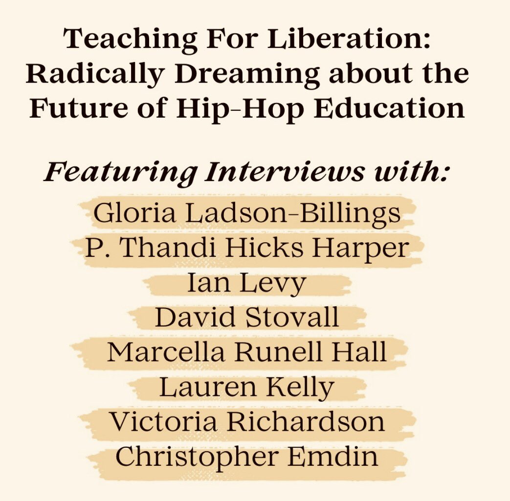 PThandi Hicks Harper (@drhicksharper) on Twitter photo Honored & humbled that my #hiphoped work is highlighted in this gotta be purchased new book alongside such esteemed scholars. Big Congrats to the authors <a href="/KingAdjapong/">Edmund Adjapong Ph.D.</a>
& @kellyreallen for their incredible work in keeping #hiphop & it’s value at the forefront of education. Honored & humbled that my #hiphoped work is highlighted in this gotta be purchased new book alongside such esteemed scholars. Big Congrats to the authors <a href="/KingAdjapong/">Edmund Adjapong Ph.D.</a>
& @kellyreallen for their incredible work in keeping #hiphop & it’s value at the forefront of education.