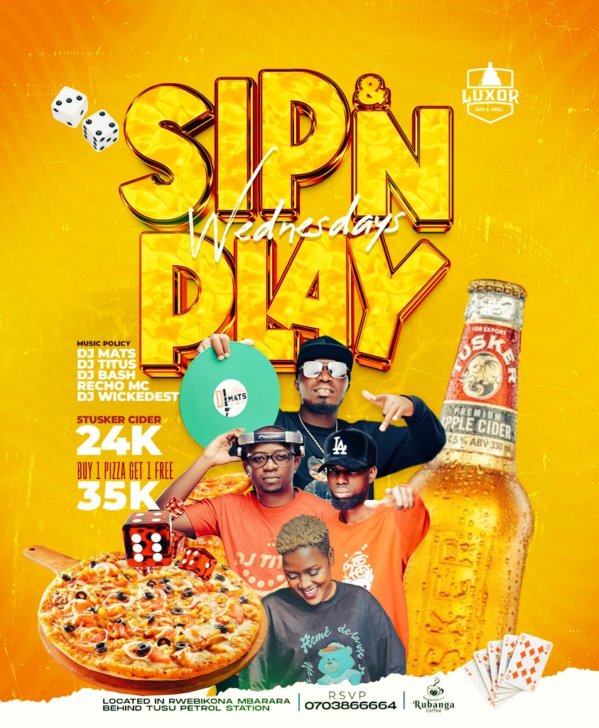 Yes its Mr. Kabejja's Birthday Tonight 
And being a Wednesday, We're celebrating him while @LuxorBarMbra 
#SipNPlayWednesday 

Happiest Birthday Brother 
<a href="/DeejMats/">Ma Taa Yoo 📀🎚️💿 🇺🇬</a>