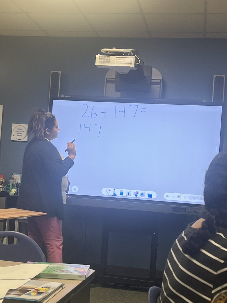 MajorElementary's tweet photo. Teachers working out the Math problems and modeling! #ATBATS #MajorAllStars https://t.co/i5ASw44Dun