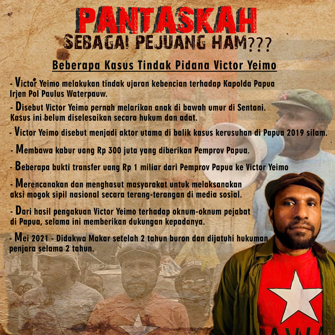 PojokIndoNews's tweet photo. Siapakah Victor Yeimo yang diberi Penghargaan Sebagai Pejuang HAM?
Link selengkapnya:https://t.co/D0dXnXaQwM
#victoryeimoprovokator
#hakasasimanusia
#Papua
#KNPB
#ViktorYeimo
#Polda
#Teroris
#Rusuh
#Freepalestine
#HumanRights
#Israel
#boycottisrael
#pojokindo https://t.co/4O8XzxfSKa