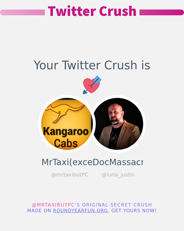 mrtaxibutPC's tweet photo. My Twitter Crush is: @luria_justin

➡️ https://t.co/9uZdEtu79N https://t.co/FlPDQjPamW