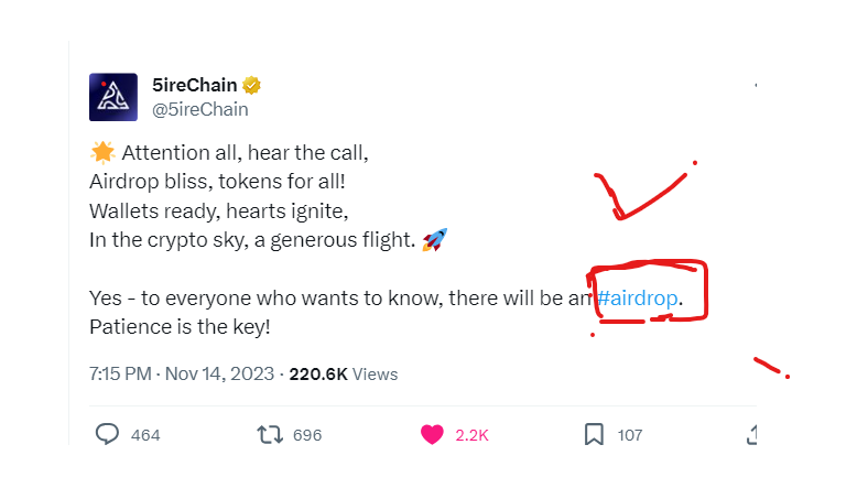 🪂" SẼ CÓ AIRDROP TỪ VỊ TRÍ 5IRE CHAIN "🪂
 DỰ ÁN đã gọi được $121M khá lớn cho dự án Layer1

✅Dự án đang rất gần với MAINET  bên cạnh đó dự án còn nhắc tới việc IEO  liệu việc airdrop có khả thi khi dự án bán IEO mình thấy dự án đang đi theo cách của