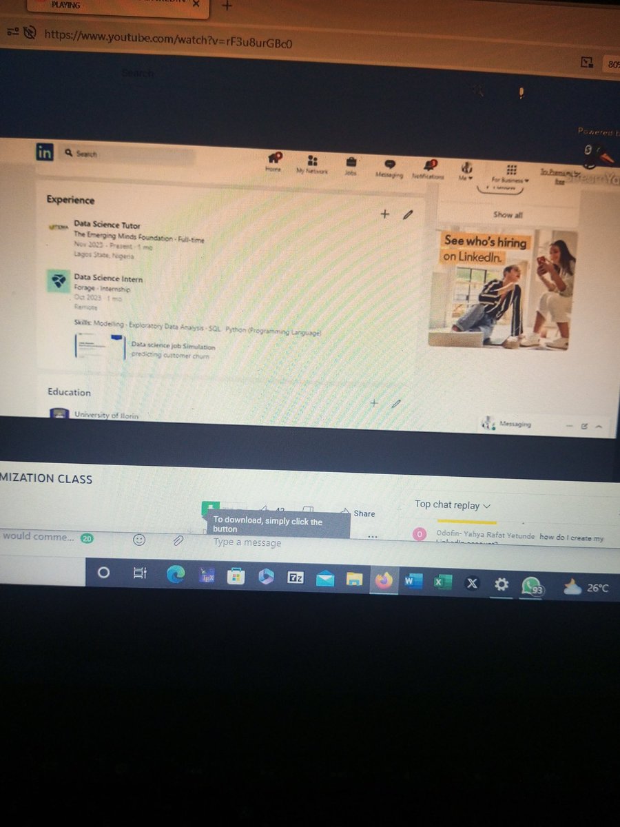 Respect050's tweet photo. I really appreciate the TEMA Foundation on their class on Linkedin optimization .It is a productive one.Keep the Good work,we appreciate you💯💯
The Emerging Minds Foundation
@Tem_Foundation https://t.co/kPR3EcH2jm