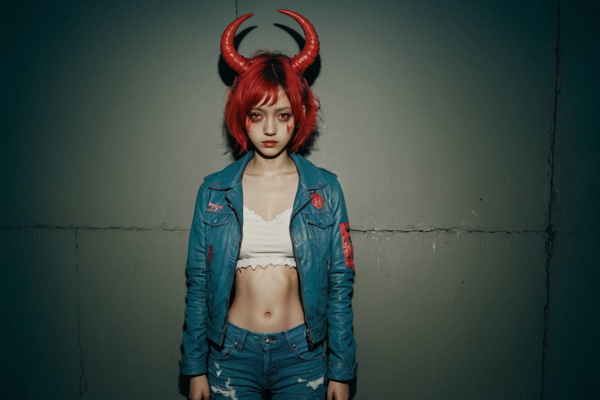 AiSeptember2002's tweet photo. 《異世界少女 Ai September》
September Ai - Demon Girl
#異世界少女 #AiSeptember #Model #CyberGirl #Punk #Scifi #AQUA #RED #SeptemberAi #NFT #Style #DemonGirl #imagination #Jeans #digitalart #Artist #RedEyes #Evil 
©2023 AiSeptember. All rights reserved. https://t.co/VYciJxrhFn