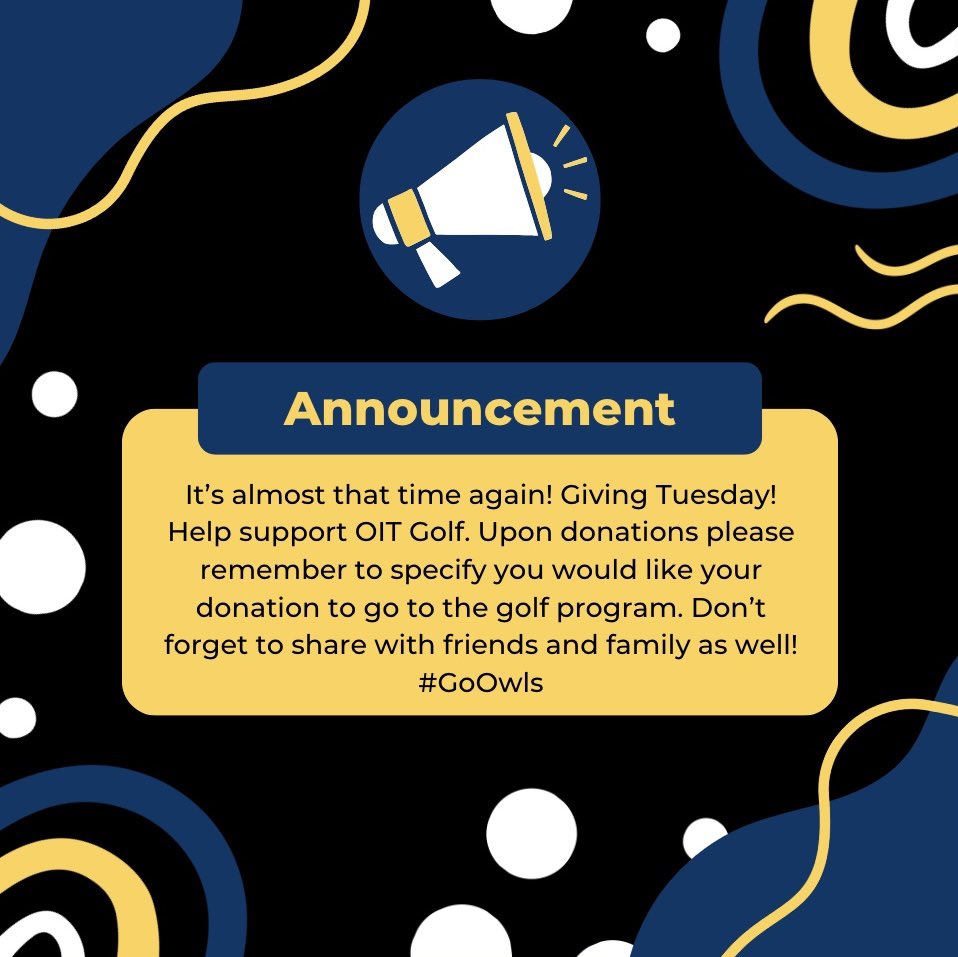 Go checkout our Instagram for more info on #GivingTuesday! Mark your calendars for November 28, follow along for countdowns, and let us know if you have any questions!

Link: oit.edu/development/or…