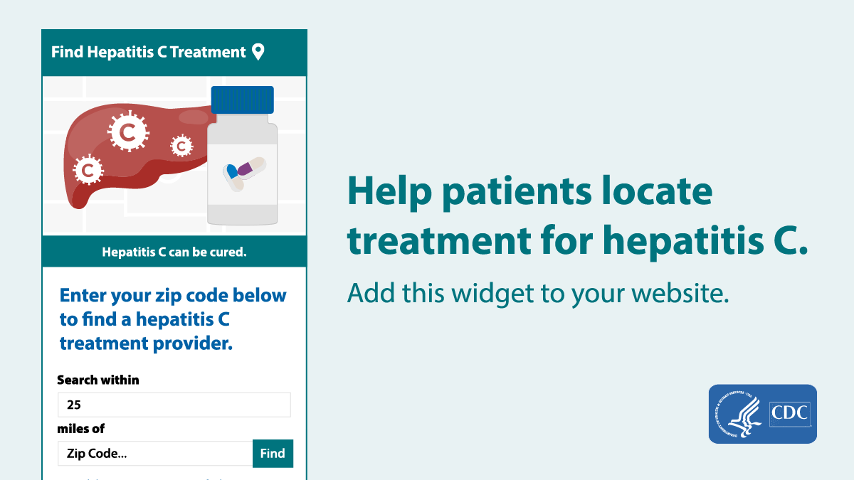 #PublicHealth Partners: Add the #HepatitisC treatment locator widget to your website to help patients find #HepC treatment: bit.ly/3I2DQcg