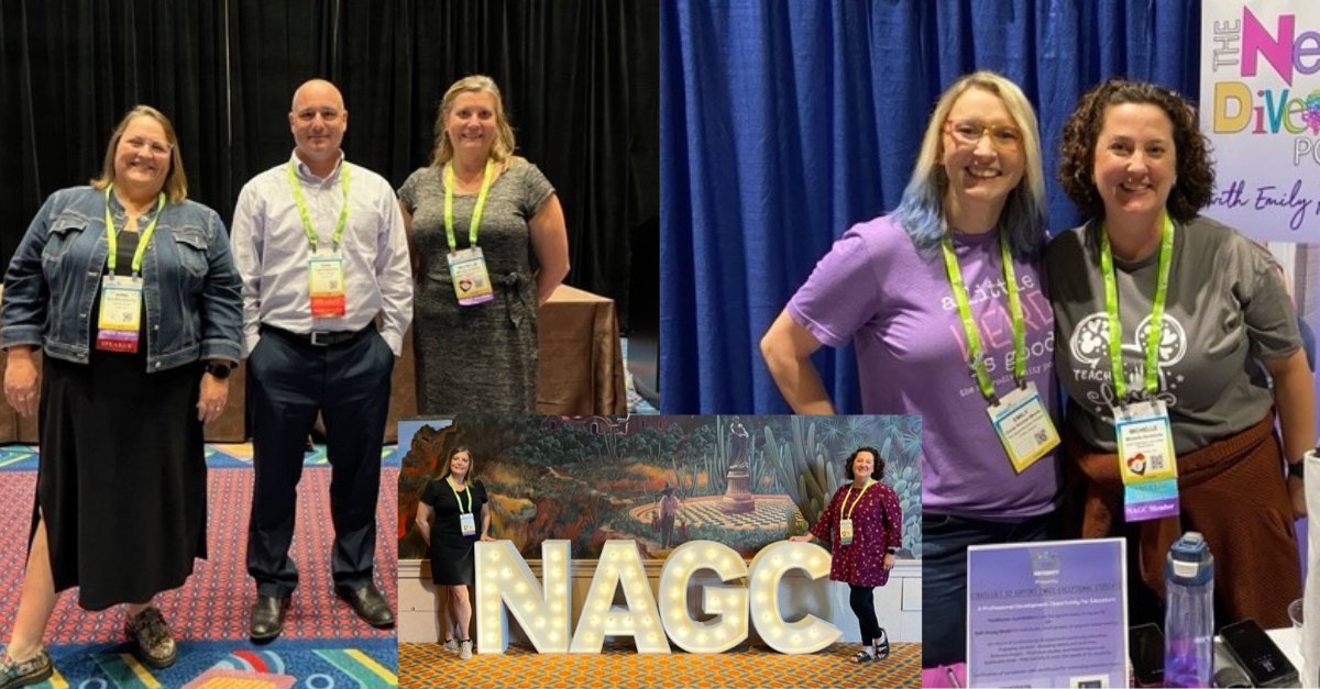 IowaGifted's tweet photo. ITAG Board members were represented at the annual conference for the 2023 National Association for Gifted Children! left photo: Kyra Wilcox-Conley (Board member), Michelle Anderson (President-Elect), Todd Hodgkinson (President)
#teacherconference #giftedlearning #giftededucation https://t.co/E5B6hxohza