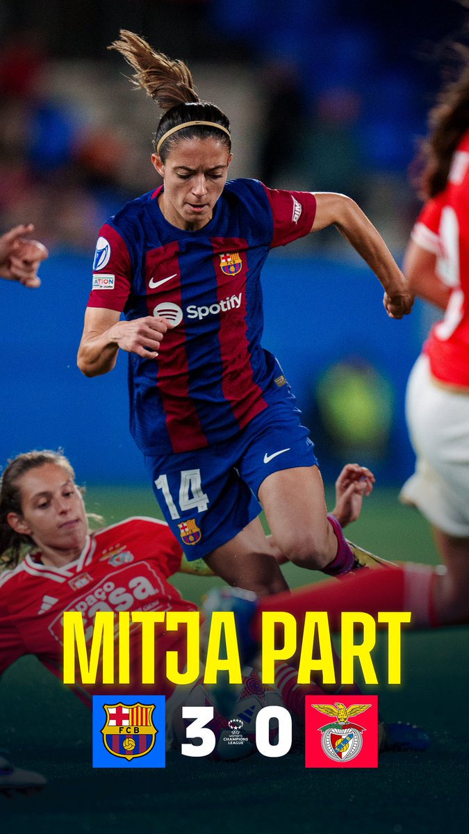 FCBfemeni's tweet photo. Mitja part al Johan! ⚽️⚽️⚽️
#BarçaBenfica https://t.co/9mRirlLmuw