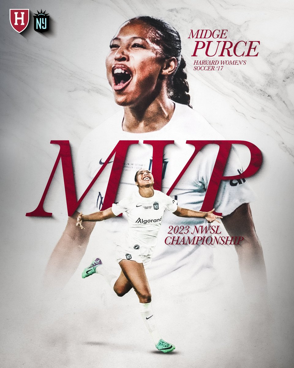 M.V.P. 

Congratulations to @100Purcent '17 on being named the Most Valuable Player in the 2023 @NWSL Championship game! 

Purce dished out two assists in the final to help @GothamFC claim its first Championship in franchise history! #ProCrimson