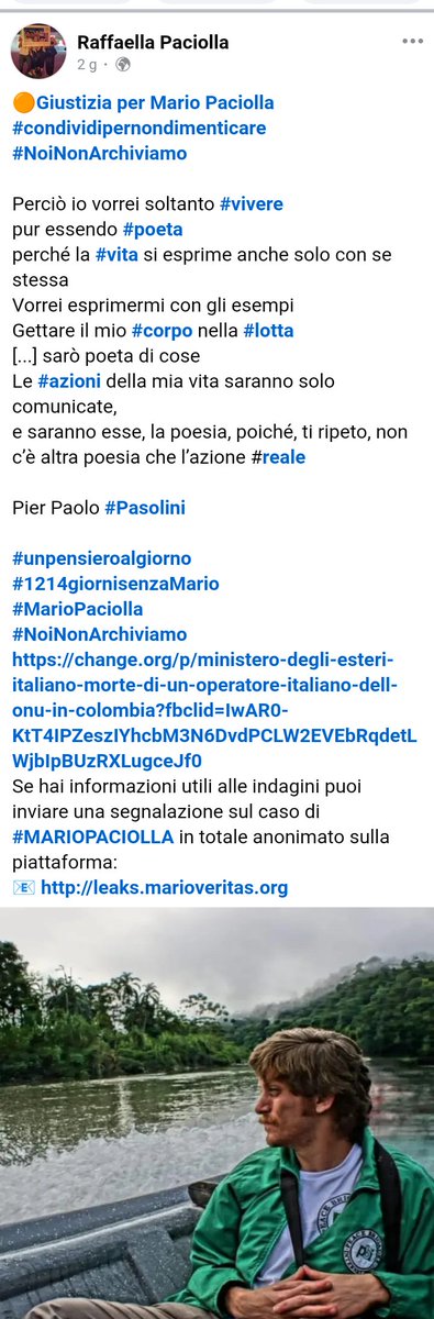 #MarioPaciolla
#NoiNonArchiviamo
#veritàegiustizia