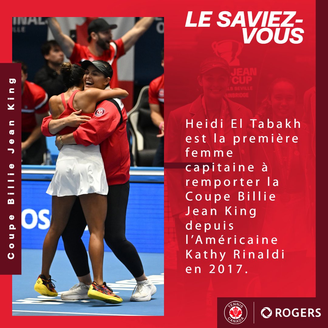 L'histoire écrite lors de la @BJKCup se poursuit ! 🤩 Félicitations à la capitaine d'Équipe Canada, présentée par @sobeys, Heidi El Tabakh pour cet accomplissement 👏 @Rogers