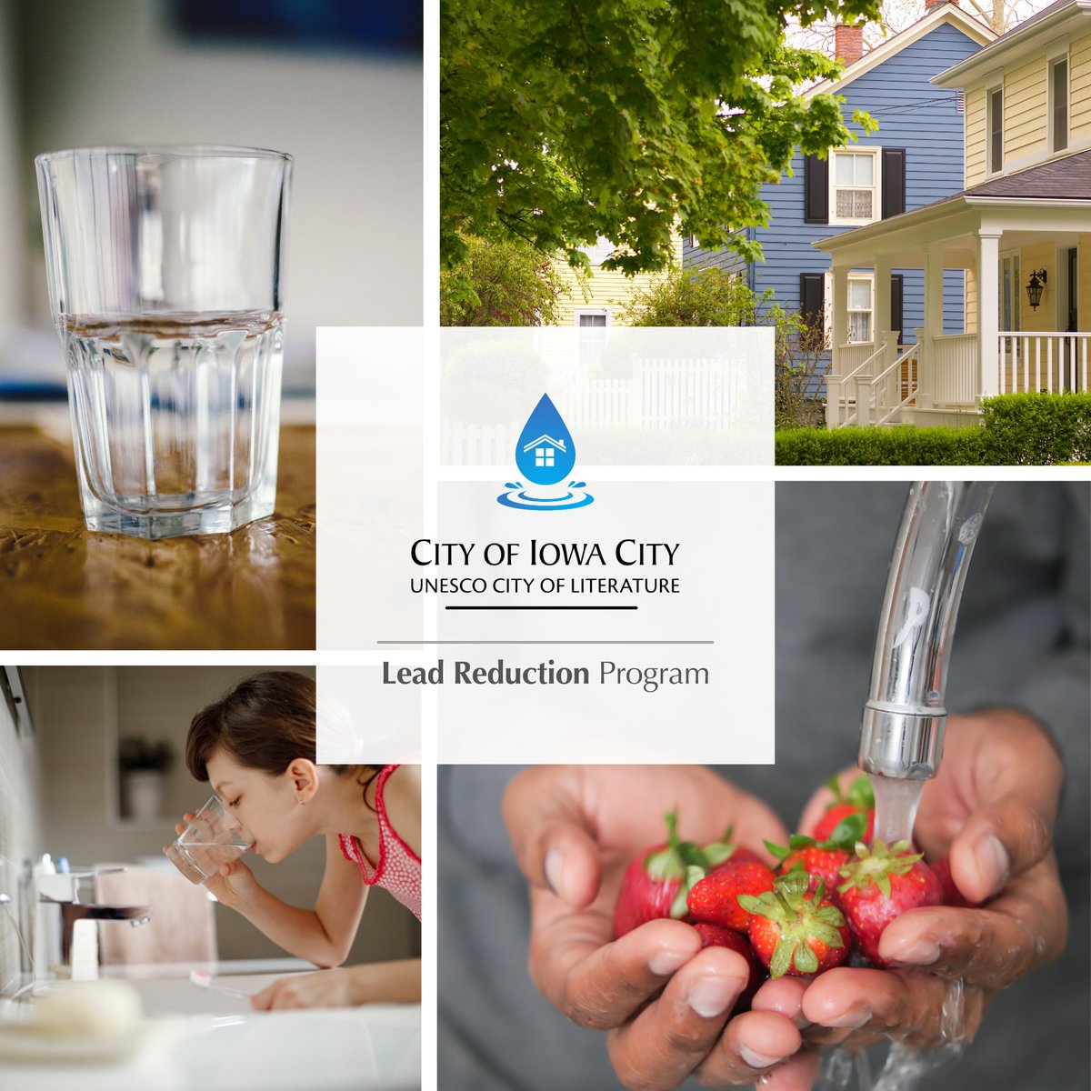 The City's Lead Reduction Program aims to provide residents with more info about their home's plumbing &amp; drinking water lead exposure risk. Visit icgov.org/water for details, including a repair ban on broken lead water lines, optional insurance, and a cost-share program.