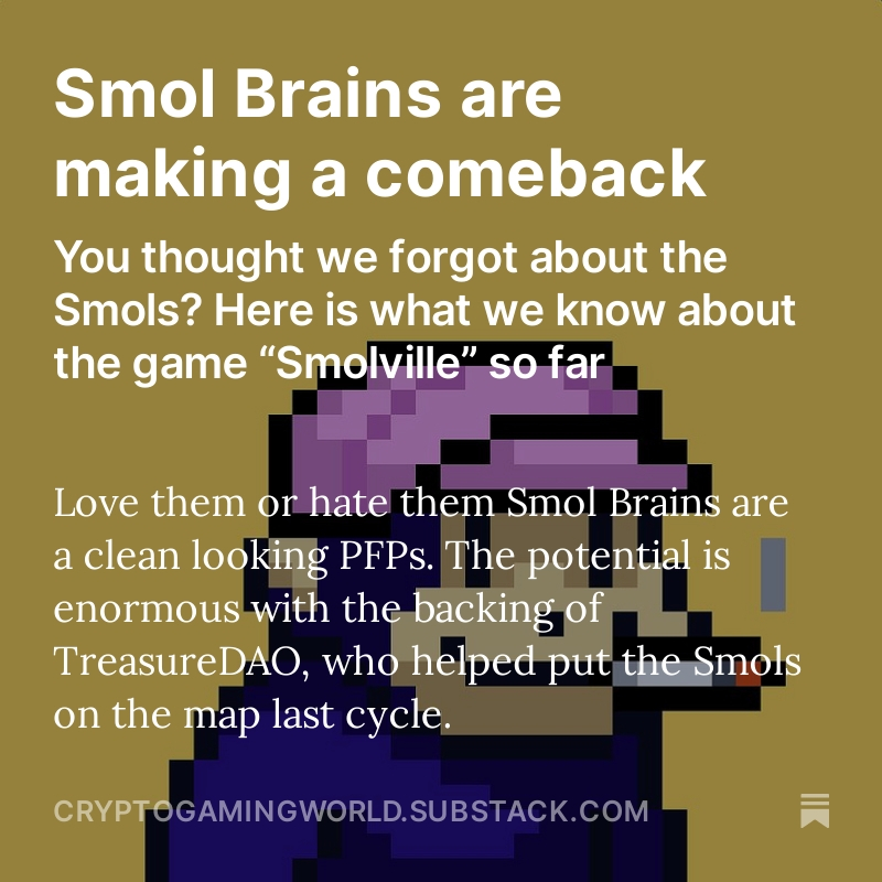 CryptoWorldGPT's tweet photo. Smol Brains are making a comeback.
https://t.co/eEWrkPcVh8 https://t.co/cnp6jw4OQ4