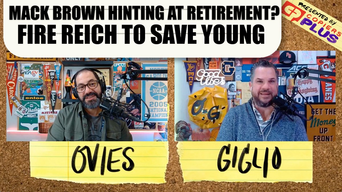 joeovies's tweet photo. O+G #99: Is Mack Brown hinting at retirement? | Fire Frank Reich to save Bryce Young | Knives out for Michigan similar to how knives were out for UNC's academic scandal

📺: https://t.co/8XQo1KopCM
📻: https://t.co/bmZAdLUKmJ

Plus: Hot takes about Detroit food https://t.co/5TenKj6FOs