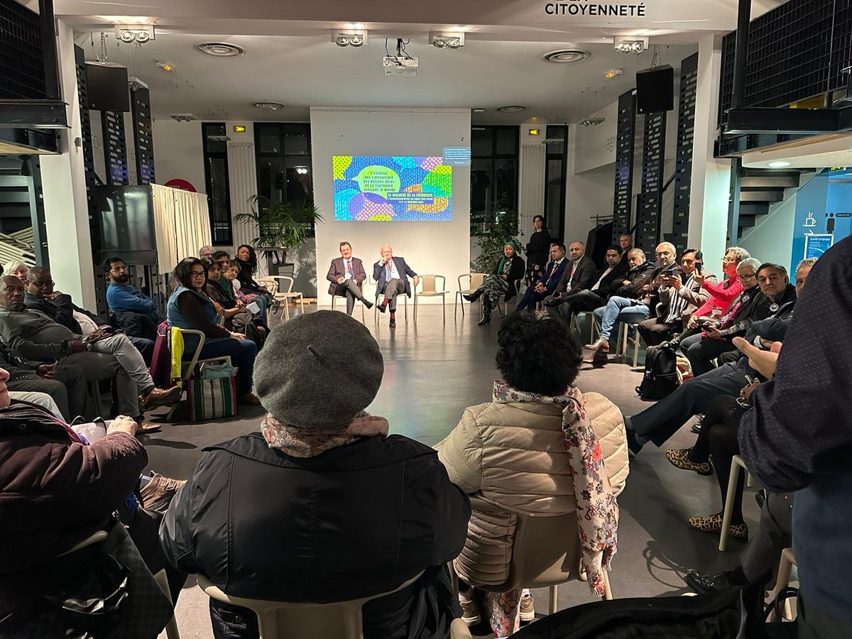 UNAOC's tweet photo. 👏 Wrapping up the 3rd edition of UNAOC's #CityDialogue in @La_Courneuve 🇫🇷, the High Representative @MiguelMoratinos and Mayor @Gilles_Poux met with local representatives of cultural & faith-based groups for a dynamic exchange on building intercultural cities. https://t.co/n1ZOtZjbNC