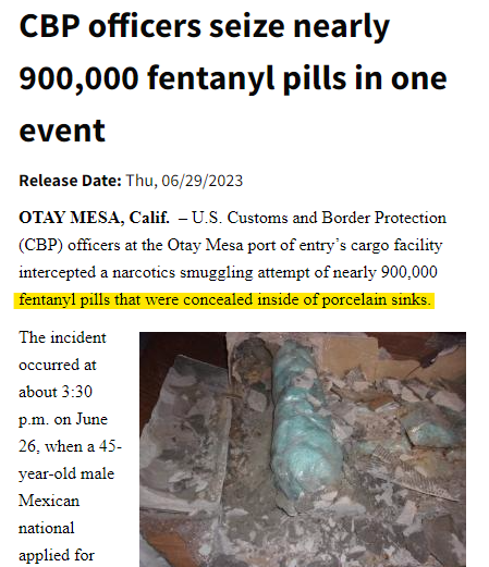 CurtRate's tweet photo. @joekent16jan19 Big steel fence does nothing to stop fentanyl hidden in cargo. Big steel fence will "let that sink in." https://t.co/mLiuIRQi7W