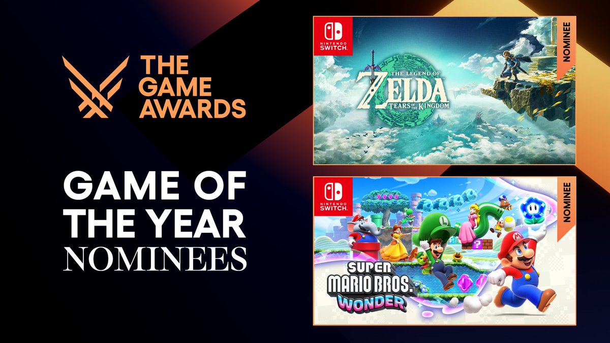 We are honored that The Legend of #Zelda: #TearsOfTheKingdom and #SuperMarioBrosWonder have both received Game of the Year nominations at #TheGameAwards!
 
Thank you to everyone for your support!
ninten.do/6014i8lfs