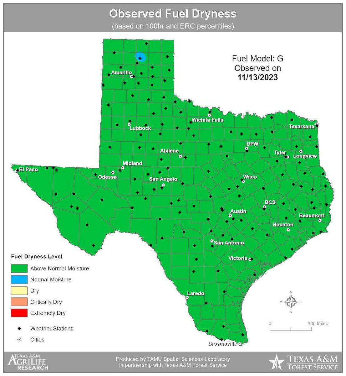 BrazosWater's tweet image. Due to recent rainfall and weak cold fronts, fire potential is low and there is currently no widespread or critical fire weather anticipated during this time. 🔥

To see the fuels and fire behavior advisory for Central and East Texas, visit 

#WildfireUpdate