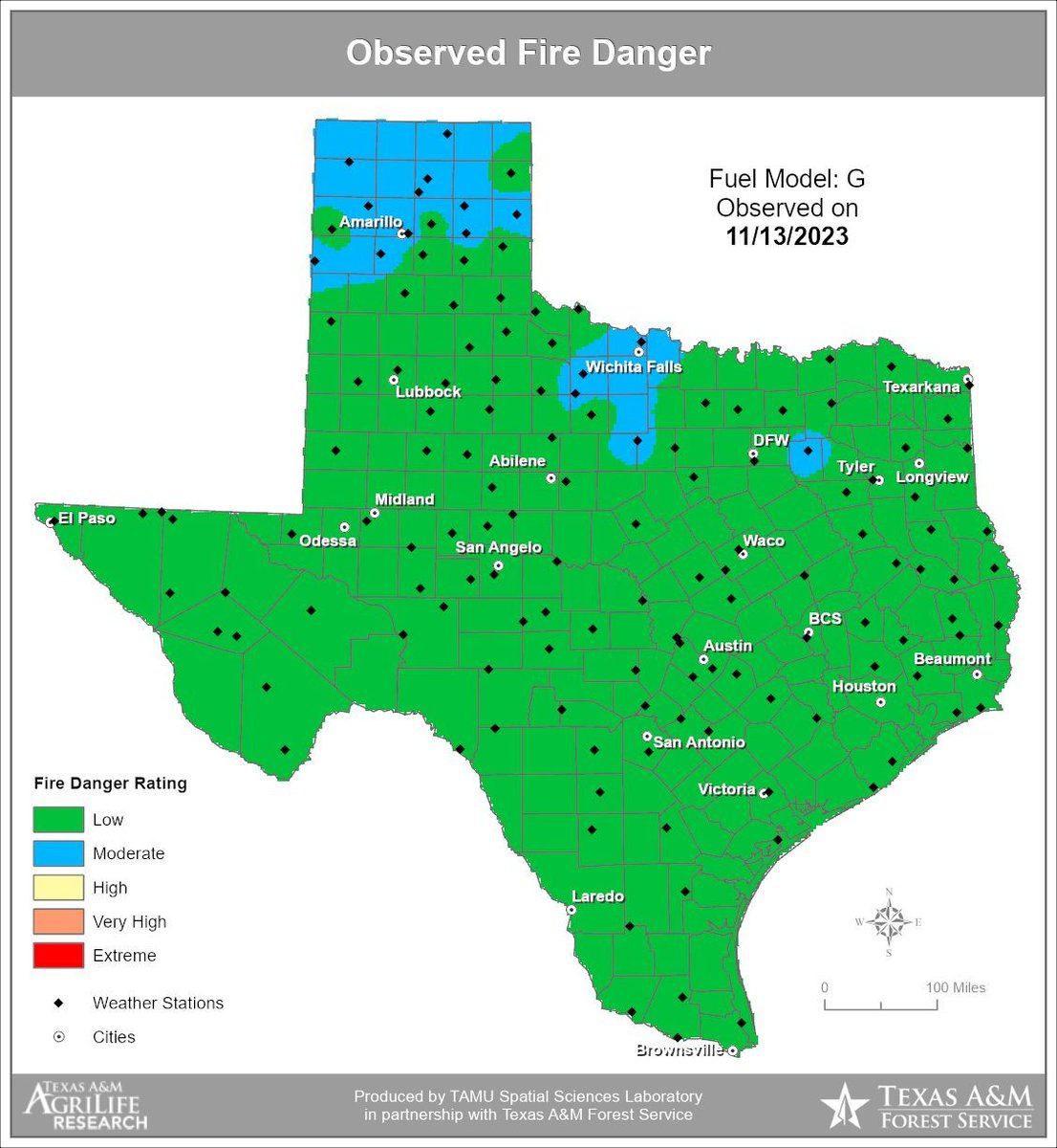 BrazosWater's tweet image. Due to recent rainfall and weak cold fronts, fire potential is low and there is currently no widespread or critical fire weather anticipated during this time. 🔥

To see the fuels and fire behavior advisory for Central and East Texas, visit 

#WildfireUpdate