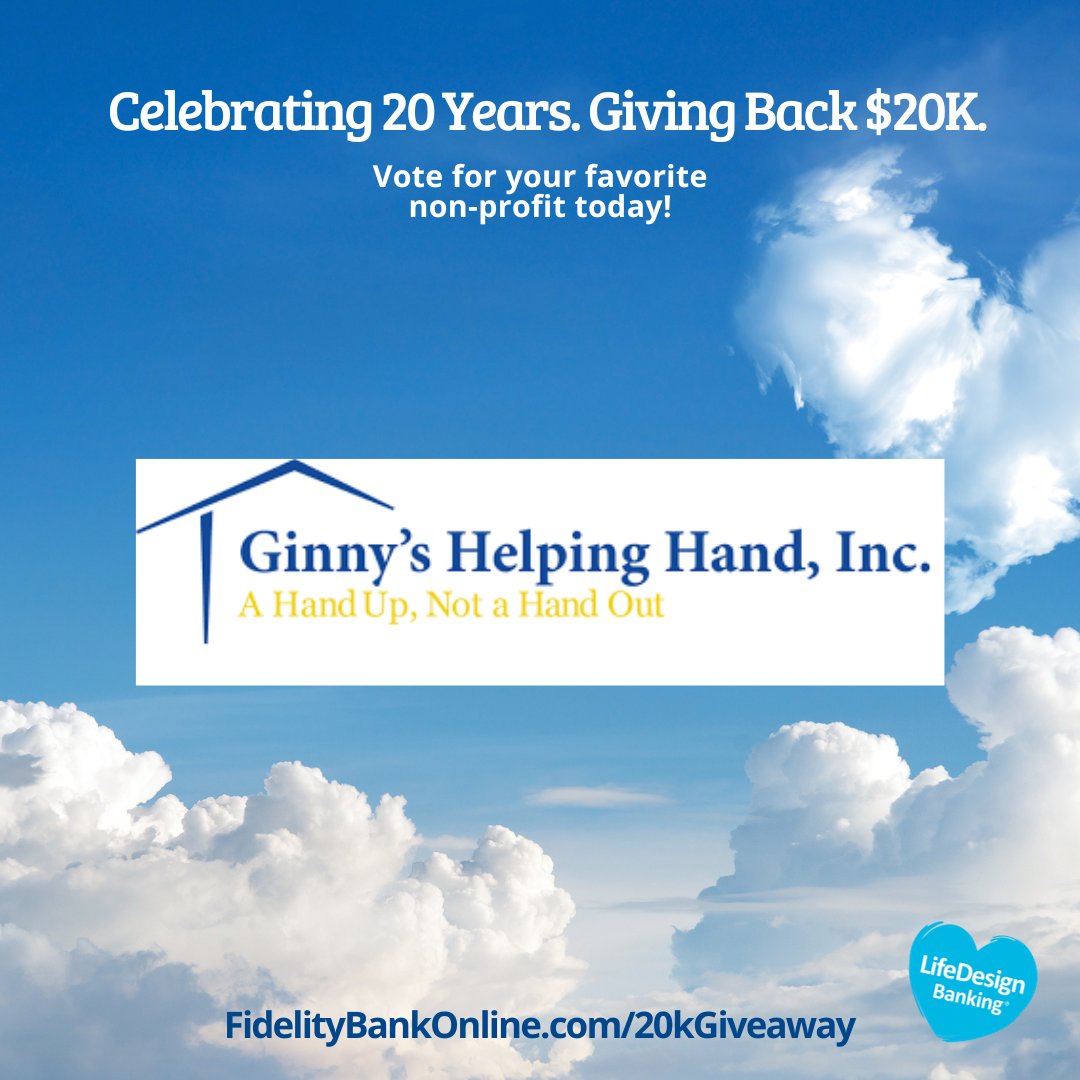 #20kGiveaway 💙 Meet our finalist: Ginny's Helping Hand and Food Pantry 

Providing healthy food and basic needs to families in North Central MA.

Your vote decides which finalists get a share of $20,000. Learn more and cast your vote by Nov 17, 2023: fidelitybankonline.com/20kgiveaway.