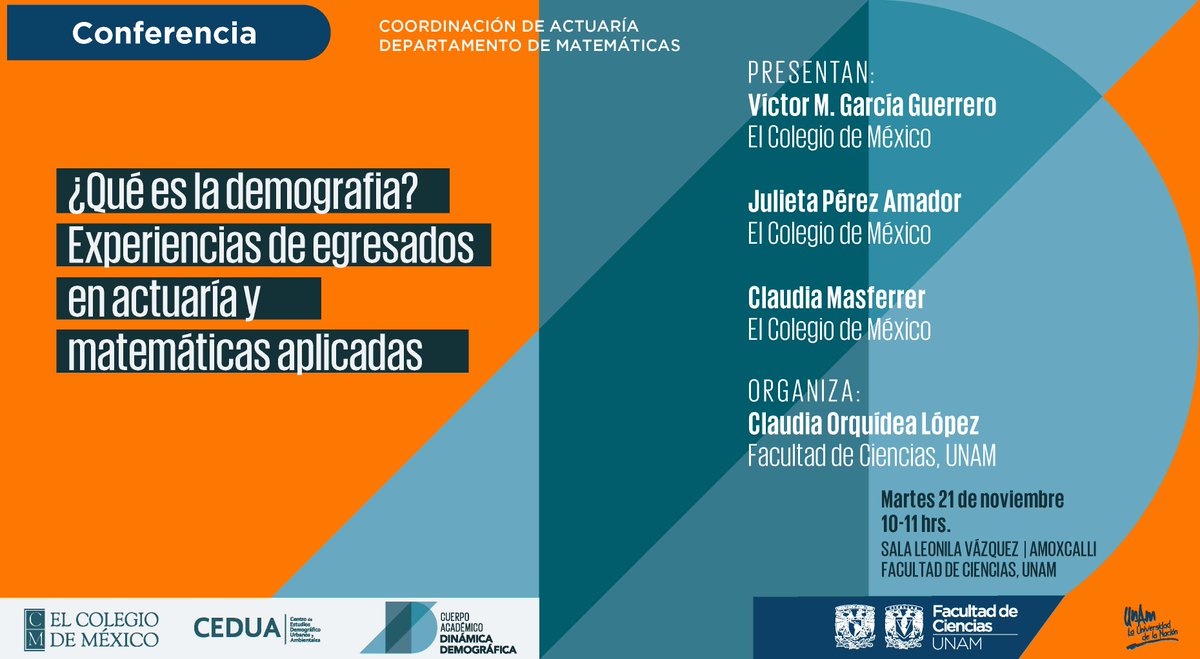 DDemogColmex's tweet photo. 📢 Hey #poptwitter vamos a estar en @fciencias @UNAM_MX para platicar @vicmgg, Julieta Pérez y @cmasfl con la comunidad universitaria sobre ¿Qué es la #demografía?

📅21 de noviembre 2023
⏰10 am
🏢Aula Leonila Vázquez - Amoxcalli

¡Les esperamos! https://t.co/hR0Doq4I6q