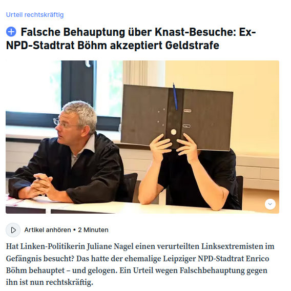 luna_le's tweet photo. Nach immerhin zweieinhalb Jahren ist die Lüge von #Neonazi Böhm nun auch rechtskräftig verurteilt. 

Viel zu viele Denunziationen von Faschisten bleiben dagegen unangefochten stehen ohne dass es Konsequenzen hat. https://t.co/SPm508TL5U