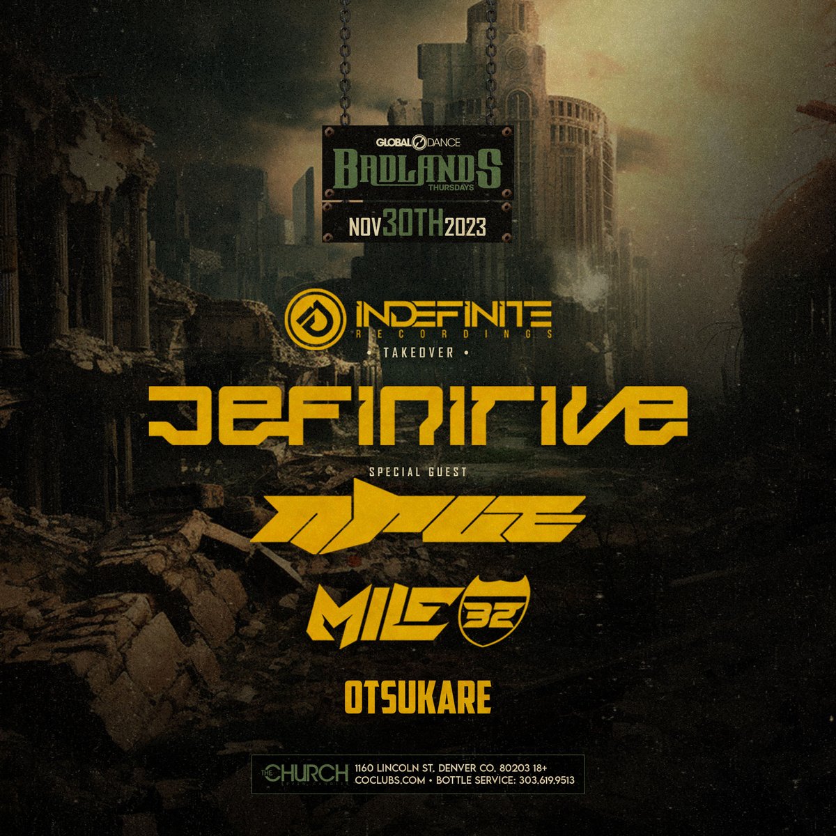 JUST ANNOUNCED! 

NOV. 30TH @definitiveus is taking over #BADLANDSTHURSDAYS with the @indefiniterecs gang! 😈🔊

Get ready to rage! Tickets live now >bit.ly/BADLANDSXINDEF…