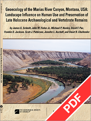 Native American Heritage Month: '#Geoecology of the #MariasRiver Canyon, Montana: Landscape Influence on Human Use & Preservation of Late Holocene Archaeo & Vertebrate Remains' e-version is free at GSA Store thru Nov. tinyurl.com/GSA-SPE528P #GeoArchaeology #Geology #GSAPubs