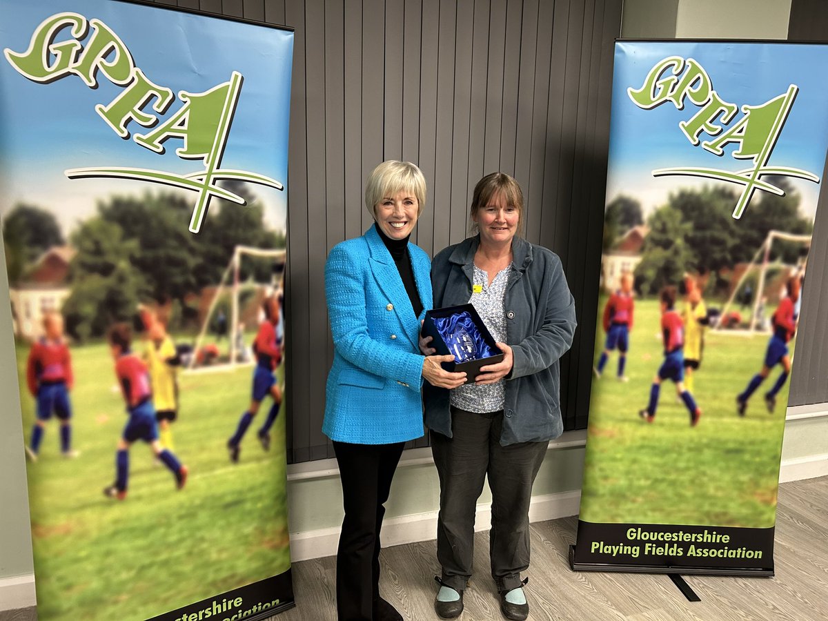 SybilRuscoe's tweet photo. Proud to be president of Gloucestershire Playing Fields Association. Well done to our @HonCoGlos young sports stars and our community winner the amazing Jane Bolton from Saul. #Gloucestershire #volunteers #sport #community https://t.co/WD8eQH0Nzd