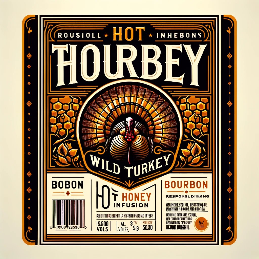 I asked #ChatGPT if it could create TTB-ready labels. It said yes. I asked it to make one for a hot honey-infused Wild Turkey. Here's what I got. <a href="/RBird101/">Rare Bird 101 🦃</a>, thoughts?