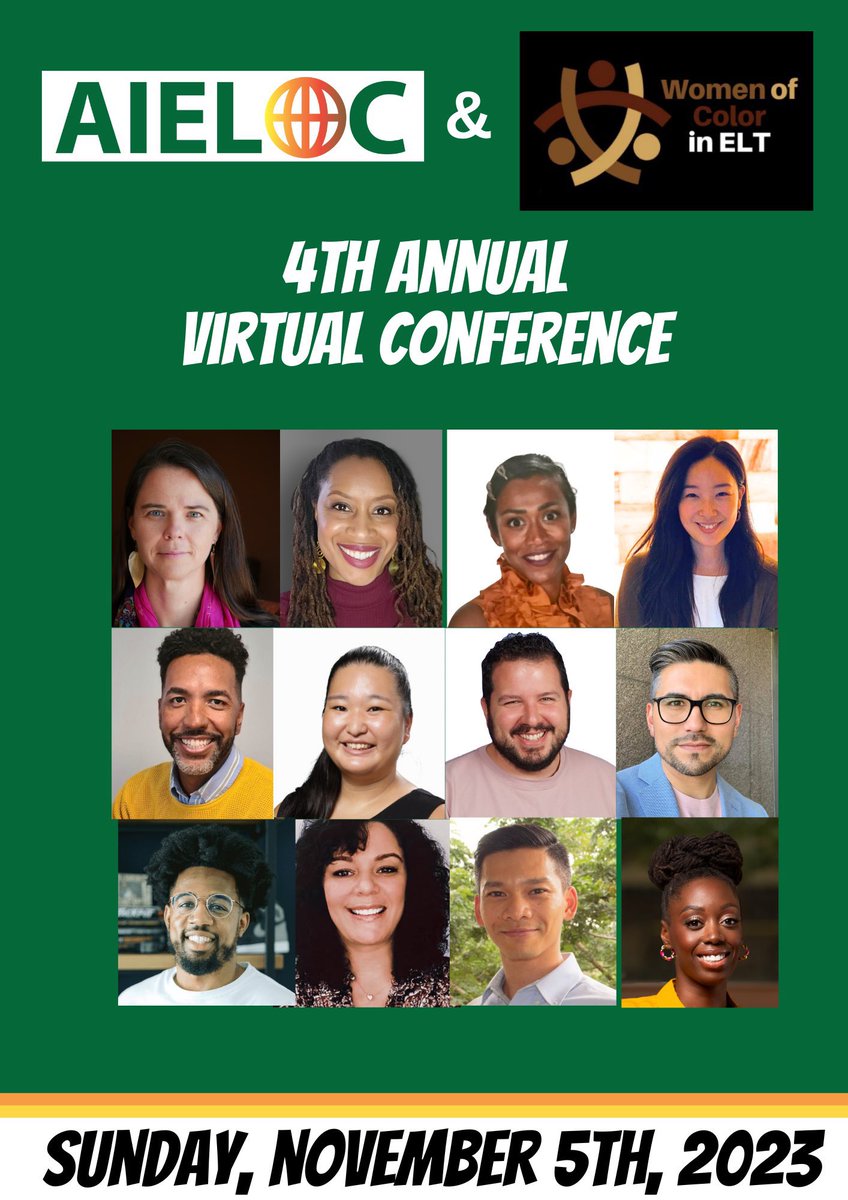 KDSLGlobal and AIELOC (@globalkdsl) on Twitter photo Did you miss the AIELOC and <a href="/WOCinELT/">Women of Color in ELT</a> Virtual Conference? Fill out this form to access the recording tinyurl.com/5chundkx #intlELOC #WOCinELT Did you miss the AIELOC and <a href="/WOCinELT/">Women of Color in ELT</a> Virtual Conference? Fill out this form to access the recording tinyurl.com/5chundkx #intlELOC #WOCinELT