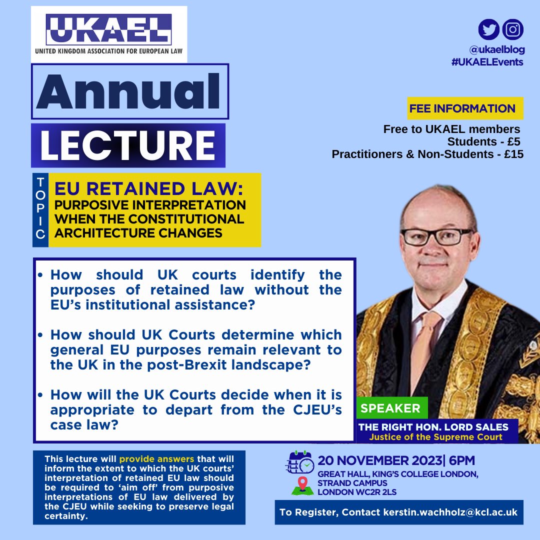 Looking forward to our next event ‘EU Retained Law’, an in-depth lecture at King’s College London Strand Campus.