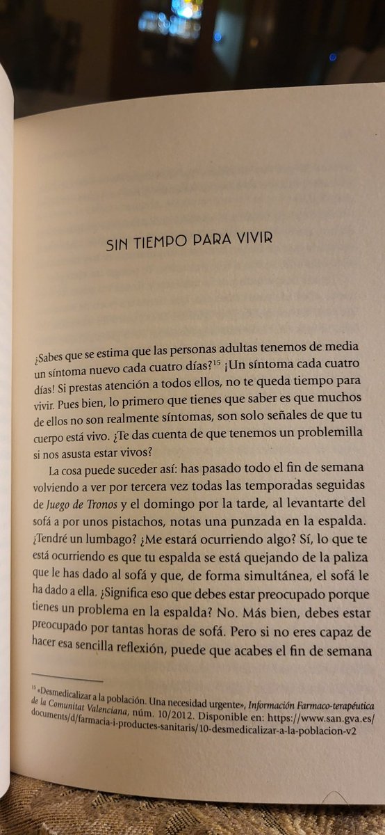 ⭕️ ¿Sabes que se estima que las personas adultas tenemos de media un síntoma nuevo cada cuatro días? 

⭕️ Si prestas atención a todos ellos, NO te queda tiempo para vivir

⭕️ ¿Te das cuenta de que tenemos un problemilla si nos asusta estar #vivos? 

Muy grande <a href="/FernandoFabiani/">Fernando Fabiani</a>🫶