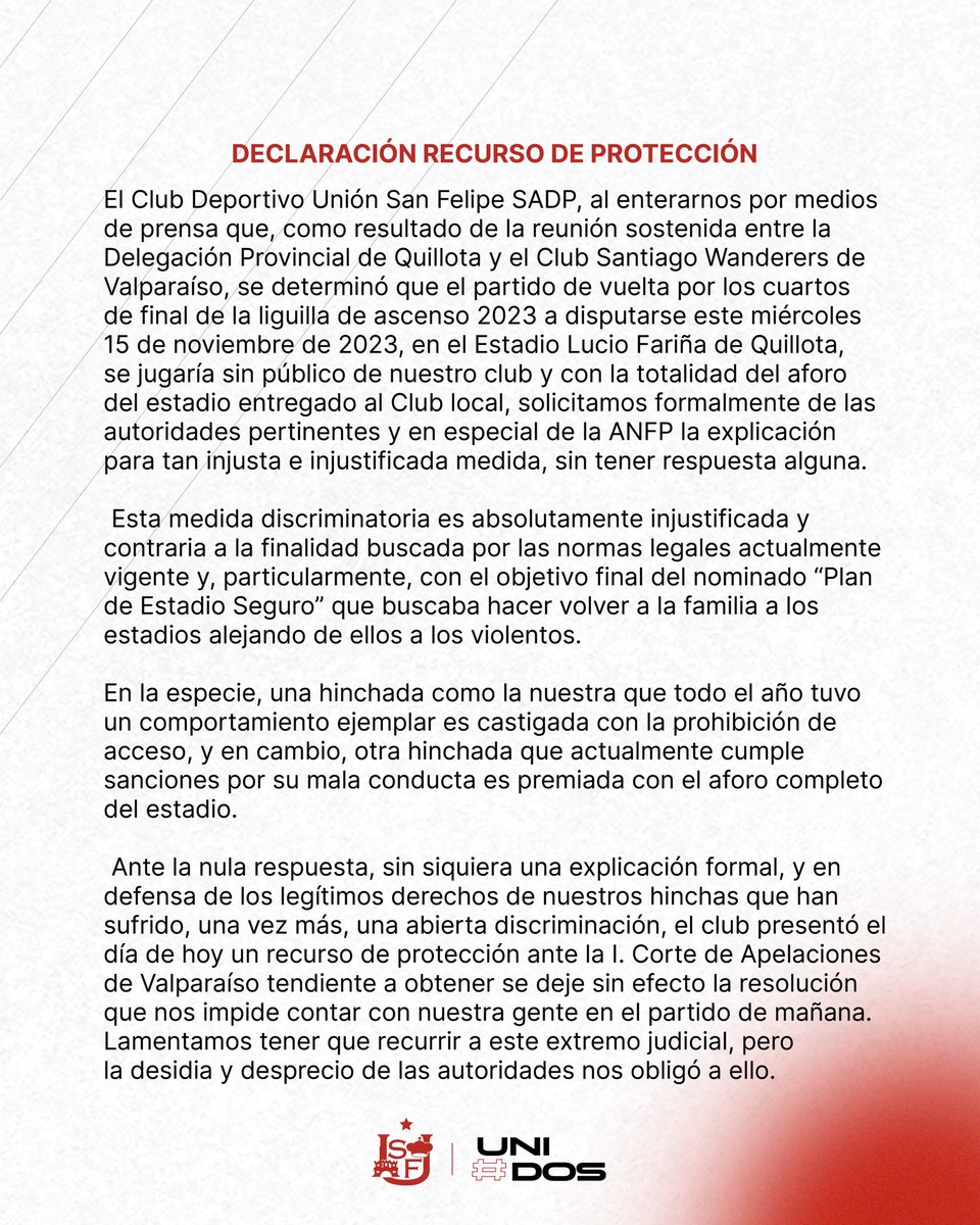 USanFelipeSADP's tweet image. Comunicado 📄 

#UNÍDOS🤜🏻🤛🏻