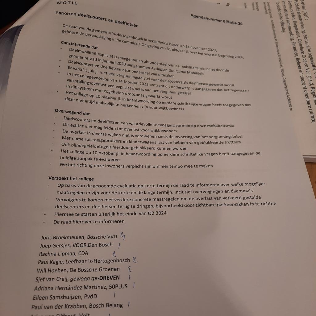 Eindelijk raadsuitspraak aanpak overlast deelvervoer