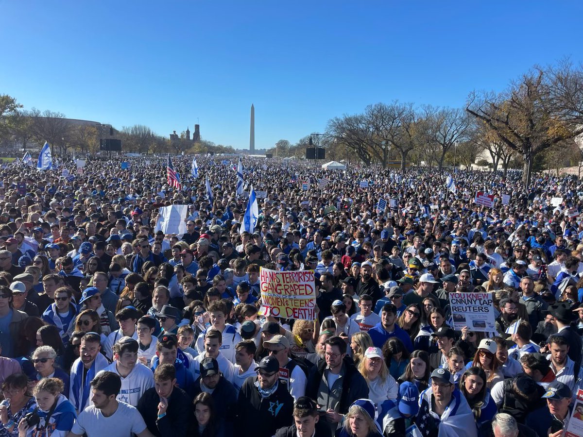 It was the largest rally in the history of American Jewry. 

Organizers told me that 290,000 people were confirmed to have come through the metal detectors. 

It looked like tens of thousands more didn’t have the required wristbands to get past security.