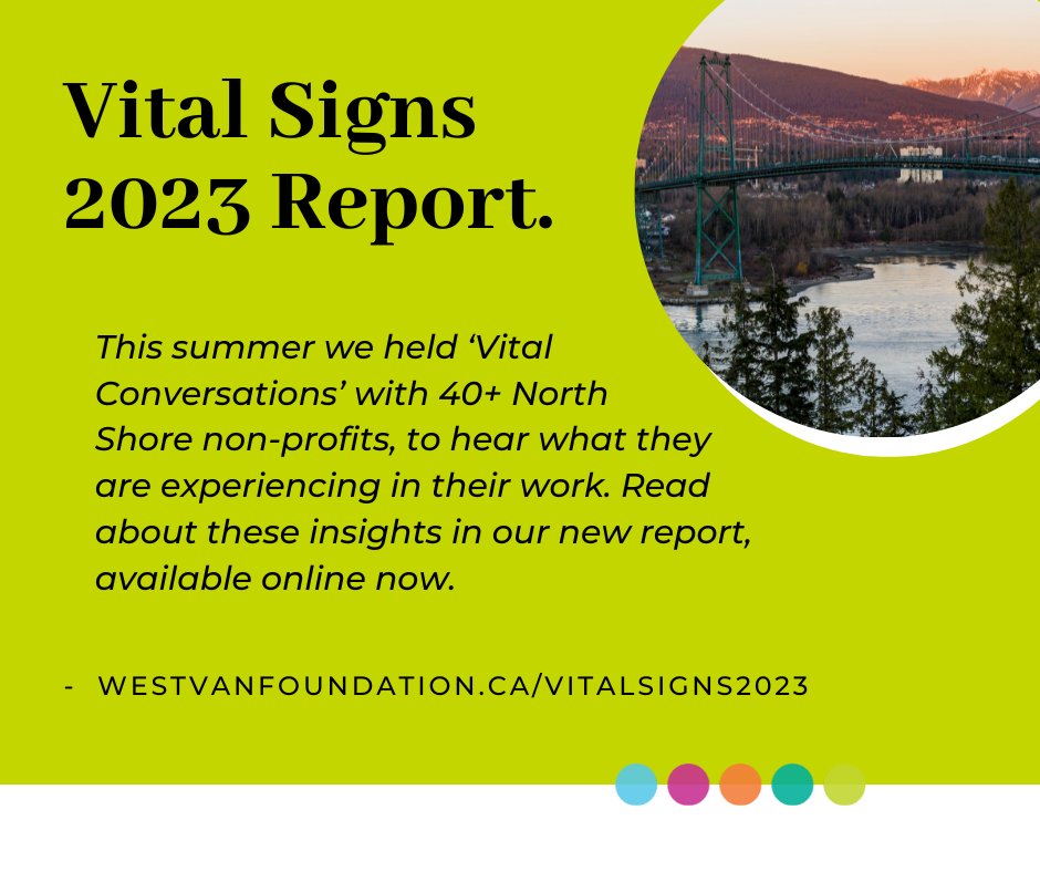 This summer we held ‘Vital Conversations’ with 40+ North Shore non-profits, to hear what they are experiencing in their work. 

Read about these insights in our new report, available online now.

westvanfoundation.ca/VitalSigns2023

#VitalSigns #NorthShore