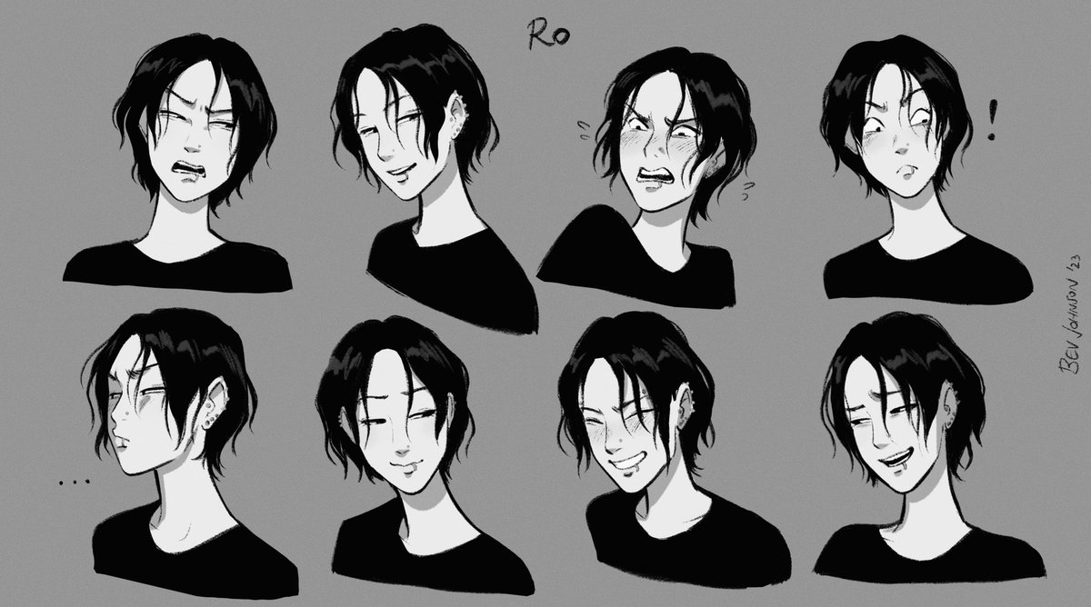 Ro expression sheet, she's getting easier to draw yayyy 