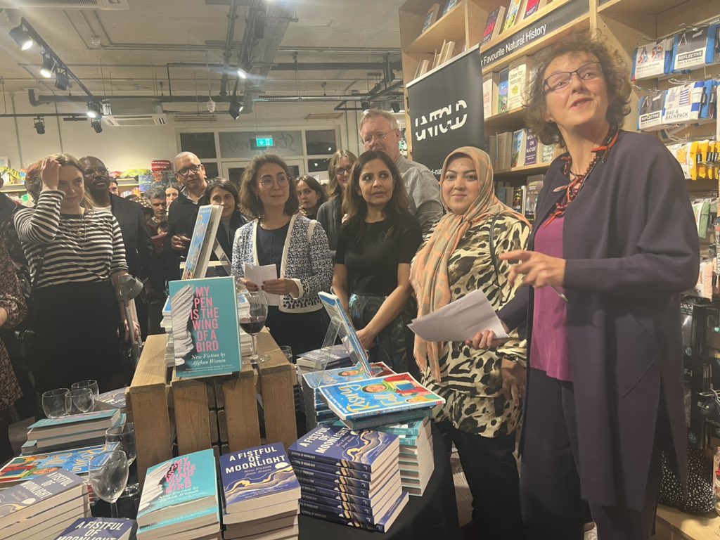 An emotional evening-at book launch #risingafterfall- includes stories of Afghan women after the fall. It is amazing to see Afghan women have not giving up. Most important part was meeting <a href="/haidari_batool/">Batool Haidari</a> <a href="/DearZari/">Zarghuna Kargar</a> in person for the first time ❤️. 
<a href="/WritersUntold/">Untold Narratives</a>