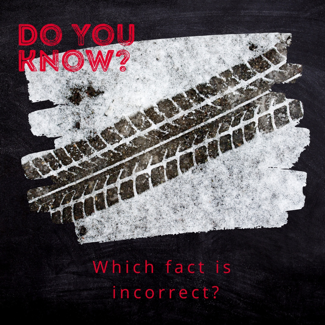 Which fact is incorrect? 🤔

1) Winter tires' tread have deep grooves.
2) Winter tires are made with a special rubber that stays pliable in cold conditions.
3) All-season tires are as effective on snow &amp; ice as winter tires. 
4) In the winter your tire pressure will decrease.