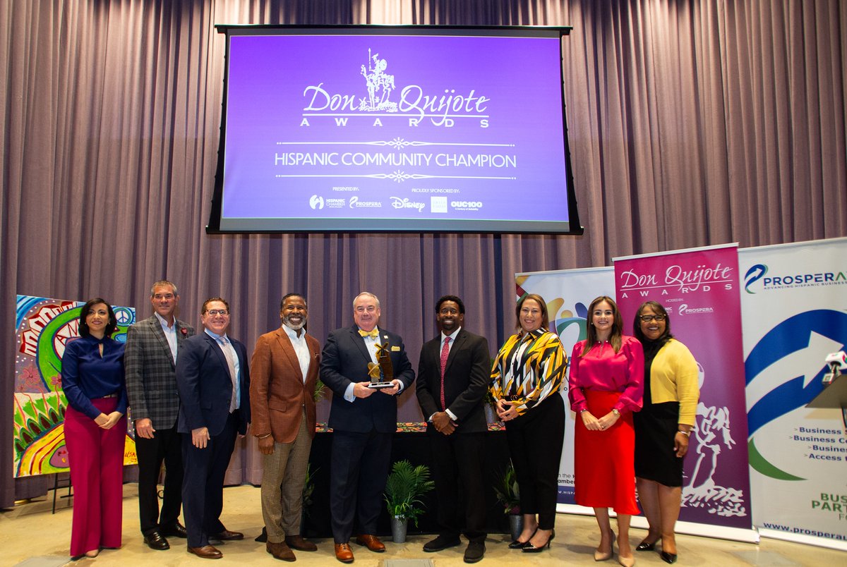hfuw's tweet photo. 🏆 We're thrilled to announce that Jeff Hayward, our incredible President and CEO, is being honored as the Don Quijote Hispanic Community Champion by the Hispanic Chamber of Commerce Metro Orlando and Prospera! 

Congrats to Jeff and all honorees and nominees! https://t.co/rpCV7Zw9cI