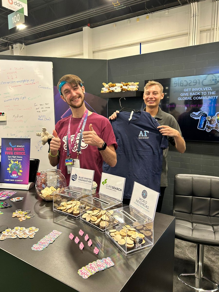 insideHPC's tweet photo. Check out some great exhibitions on the floor at #SC2023
@alcesflight
@BeeGFS
@LifeAtPurdue
#SC2023 #womaninHPC #alcesflight #starfish @beegfs #pardueuniversity #SDSC https://t.co/fq4Y1SGLV4