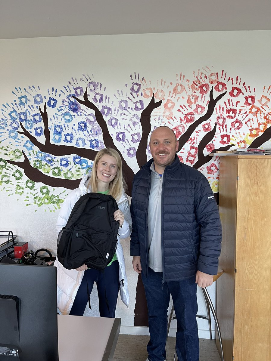 Huge thanks to Brendan Davoren from <a href="/Regeneron/">Regeneron</a> Limerick, who dropped in a brand new laptop and computer bag to the school today. We will certainly put it to good use.