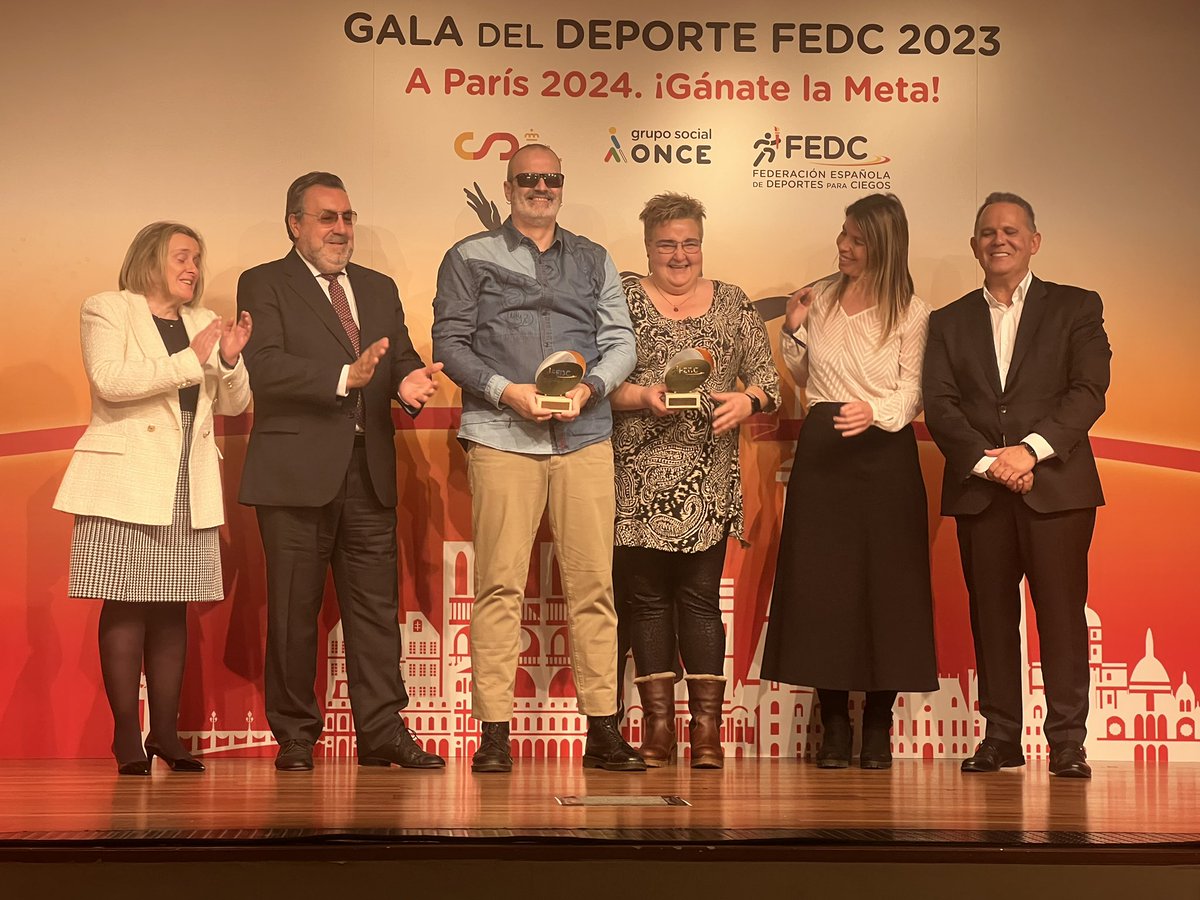 JaimeMulas's tweet photo. Enorme gala de la Federación Española de Deportes para Ciegos. Un reconocimiento a la labor de deportistas, técnicos, entidades y medios que han destacado en 2023. 

‘A París 2024. Gánate la meta’ 
@ONCE_oficial @Fundacion_ONCE @ILUNION @GrupoSocialONCE https://t.co/8qB4IeaME7
