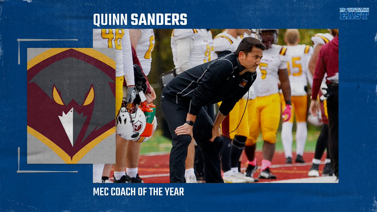 TheMountainEast's tweet photo. After leading Charleston to its first MEC Football Championship in 2023, Golden Eagle head coach Quinn Sanders has been voted the MEC Coach of the Year. https://t.co/s6Fcm8VOSf