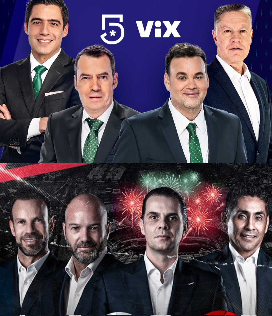 TELEVISA VS AZTECA🚨🚨🚨🚨

La dupla Martinoli y García lleva años siendo superior al equipo de TUDN, pero ahora se van a enfrentar a David Faitelson y André Marín.

DIME CUÁL #TEAM🥊 ERES
❤️ TUDN: Vaca, Faitelson, Marín y Peláez
🔁 Azteca: Martinoli, García, Campos y Zague