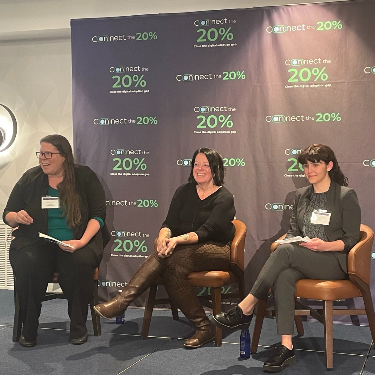 ITIFdc's tweet photo. Policy Analyst @jess_dine is taking part in a panel discussion on #digital navigators at the #Connect20 Summit! She is joined by moderator Kate Allison (@ComcastPolicy) &amp; fellow panelist Michele Thornton (@sunyoswego). cc: @NetworkOnUSA, @BroadbandCensus, @netinclusion &amp; @comcast https://t.co/In3ZHkRZAE