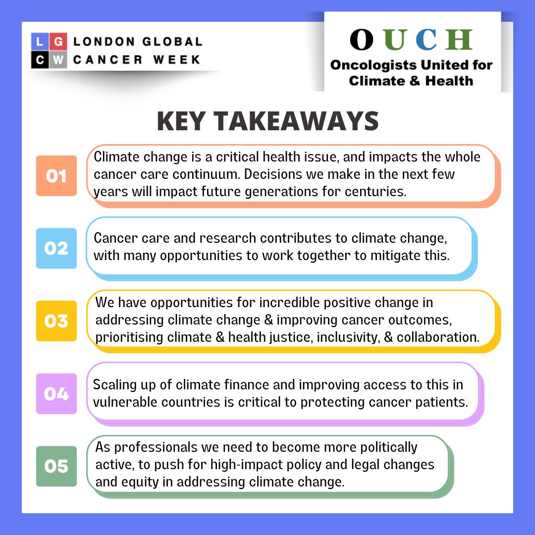 @OUCH_OncsUnited and @CPMOxford addressed issues around Cancer and Climate Change. Here is what we learned at #LGCW2023 👇 👇 👇 @DrRoselleDG @JalvingHilde @MxSibanda @RobChuter @joan_schiller